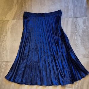 Serra Royal Blue Pleated A-Line Skirt